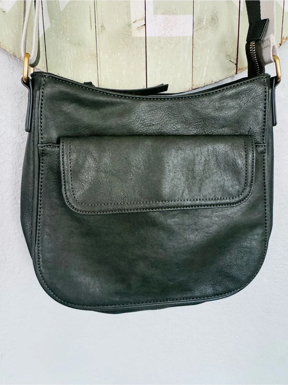 sonoma green crossbody faux leather hobo bag